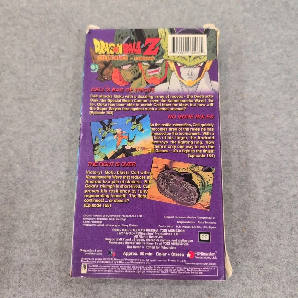 Dragon Ball Z Cell Games Surrender VHS FUNimation 2002 Episodes 163-165 Anime - Picture 2 of 2